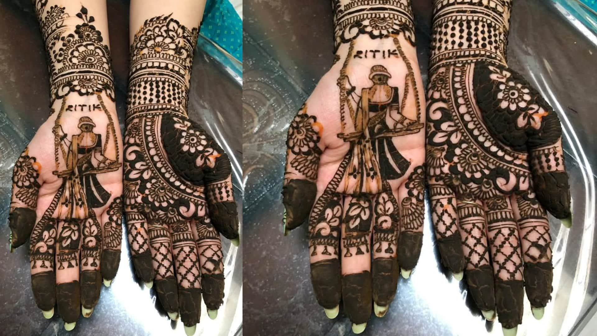Hariyali Teej 2025 mehndi for front hand hariyali teej special mehndi ideas for women