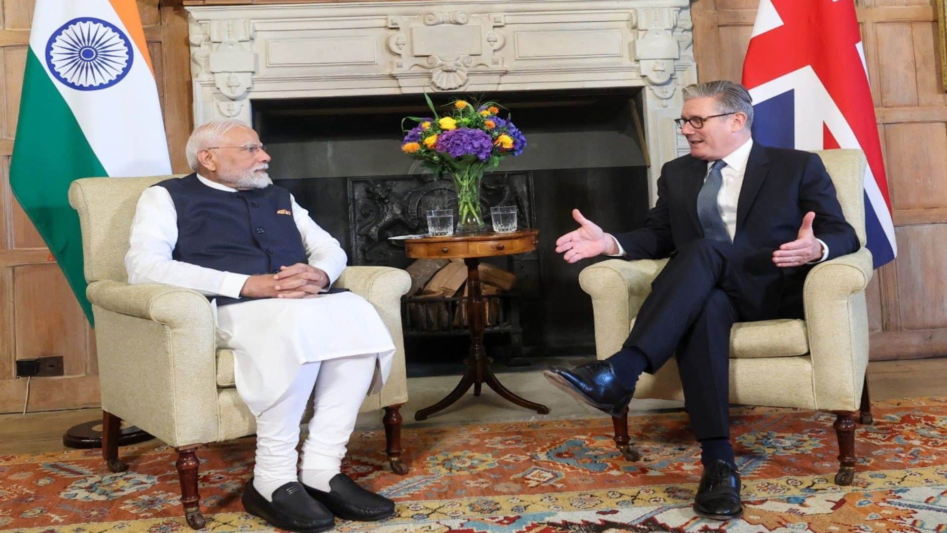 PM Narendra Modi UK visit Meeting with Keir Starmer FTA Terrorism London Update View photo