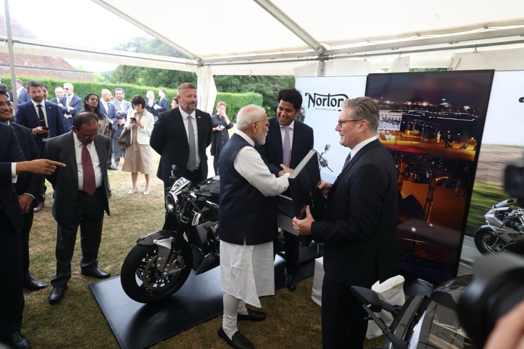 Norton Motorcycles Unveils Upcoming Lineup to PM Narendra Modi and UK PM Keir Starmer