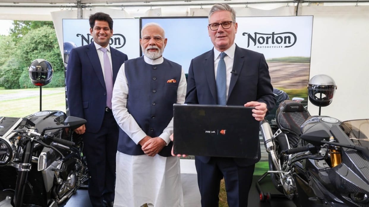 Norton Motorcycles Unveils Upcoming Lineup to PM Narendra Modi and UK PM Keir Starmer