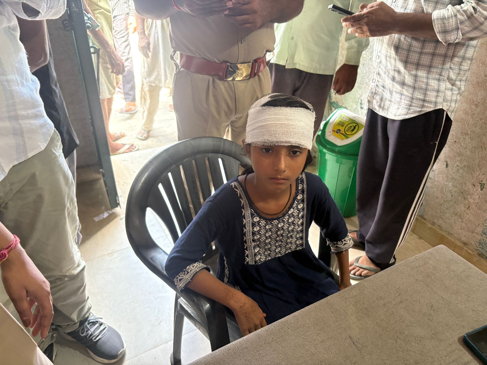 Debris fell from roof of a school in Hapur two students got injured
