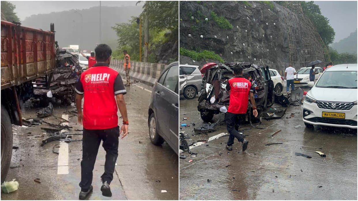 One dead, 18 injured as truck rams into vehicles on Mumbai-Pune Expressway after brake failure