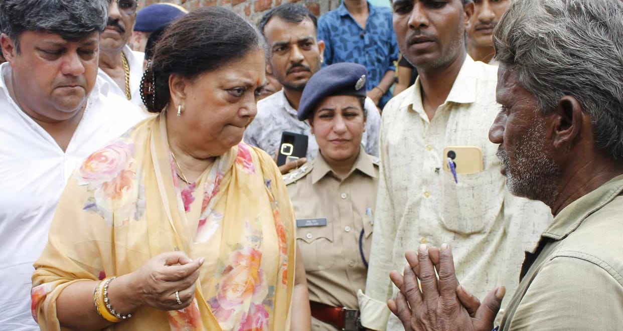 jhalawar school tragedy vasundhara raje emotional support victim families