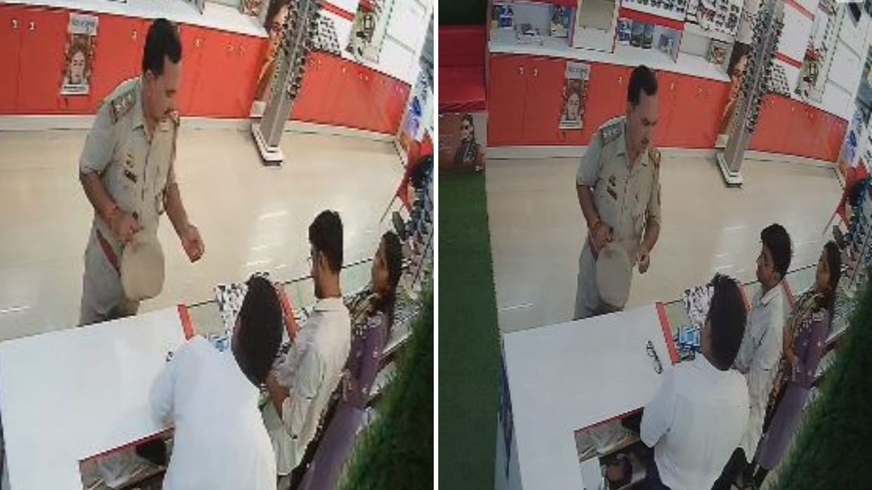 Policeman stole glasses from shop and threatened shopkeeper in Mirzapur