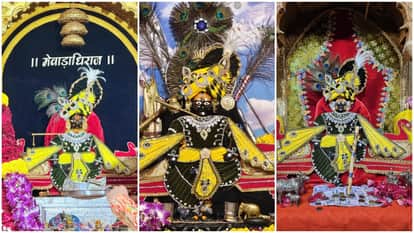 Three statues dressed the same