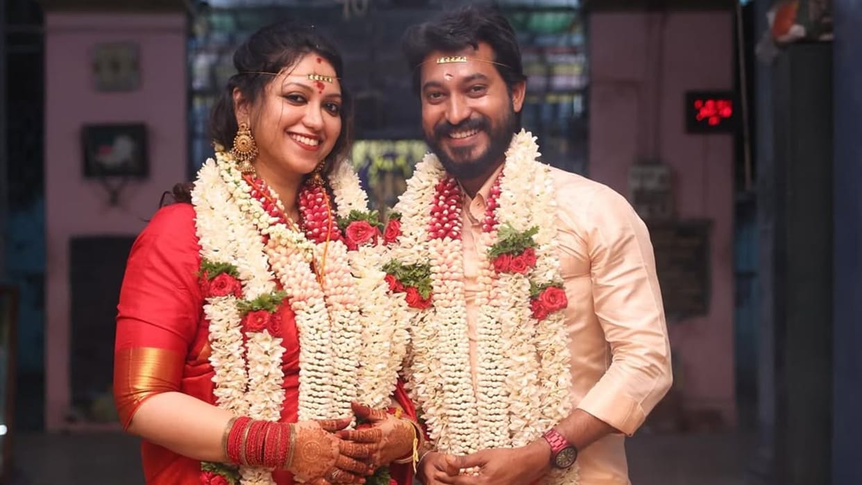 Madhampatty rangraj second marriage pics viral on social media and her wife announces pregnancy