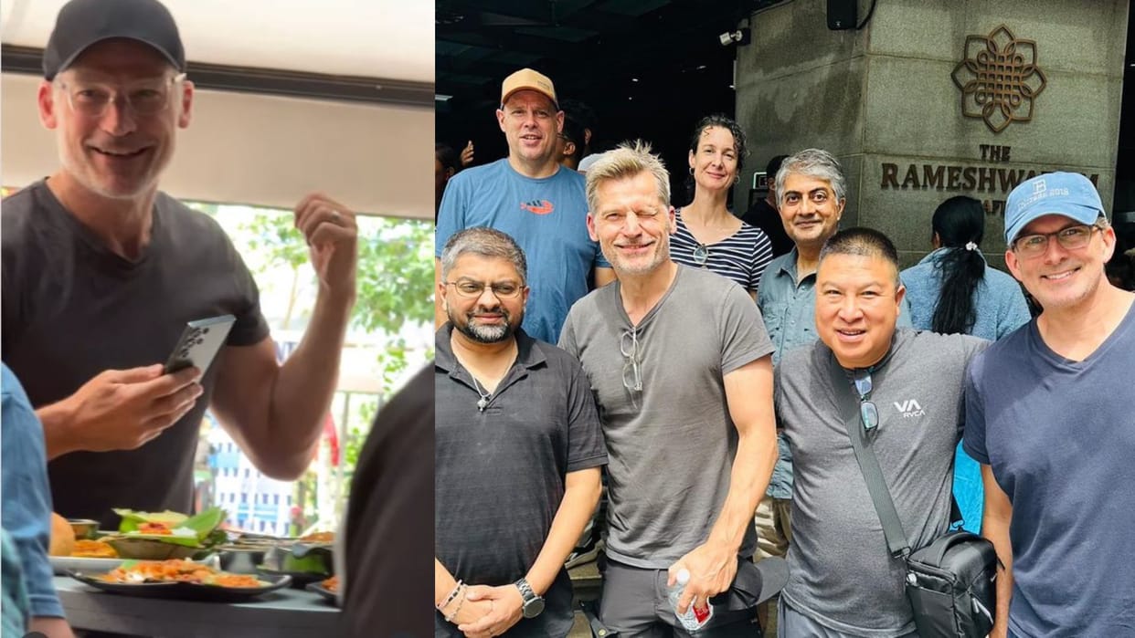 Game of thrones star Nikolaj Coster Waldau in India eats Idli Dosa Wada video viral