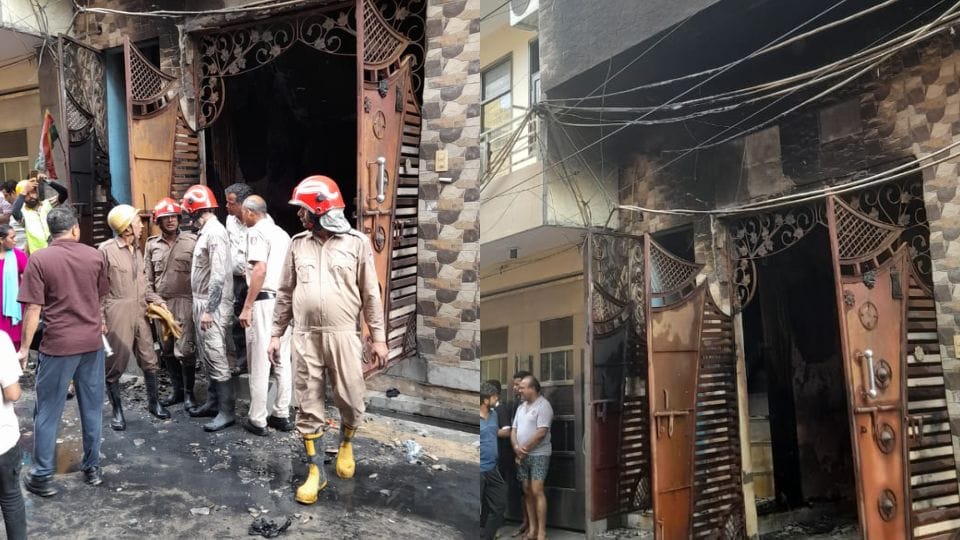 fire broke out in two-storey house in Delhi a woman died due to suffocation