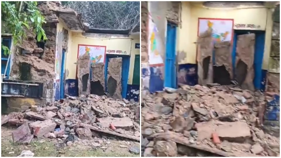 School Building Collapses in Udaipur Vallabhnagar Tragedy Averted Due to Holiday