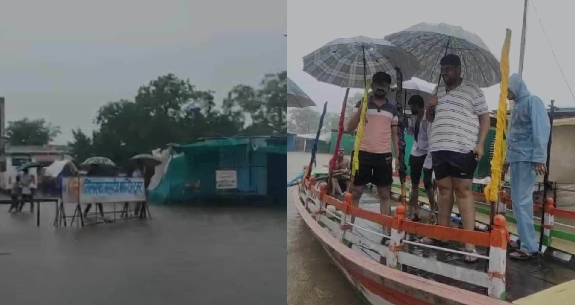 भीलवाड़ा के तिलस्वा गांव में भारी बारिश से बाढ़ जैसे हालात