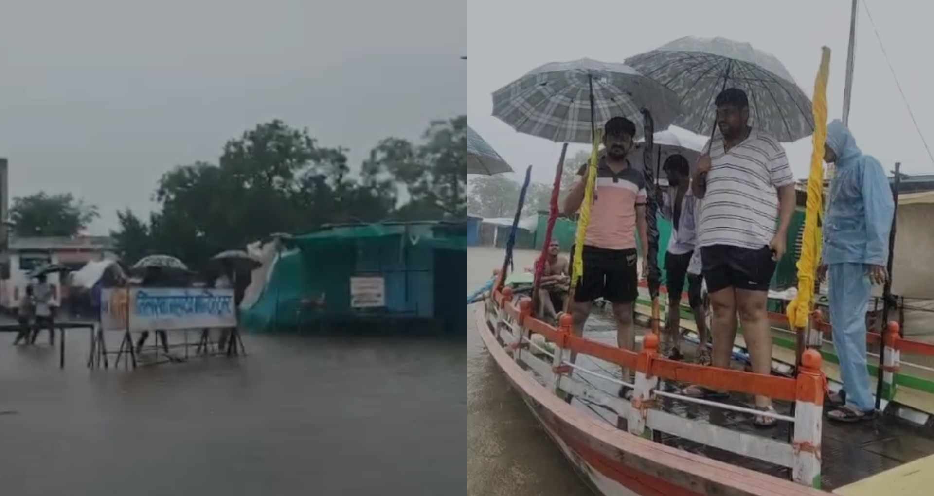 भीलवाड़ा के तिलस्वा गांव में भारी बारिश से बाढ़ जैसे हालात