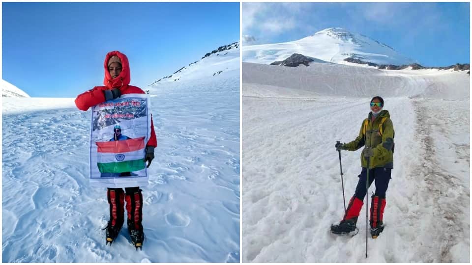 MP Maihar’s Anjana Singh Hoists Indian Flag on Europe’s Highest Peak  Mount Elbrus