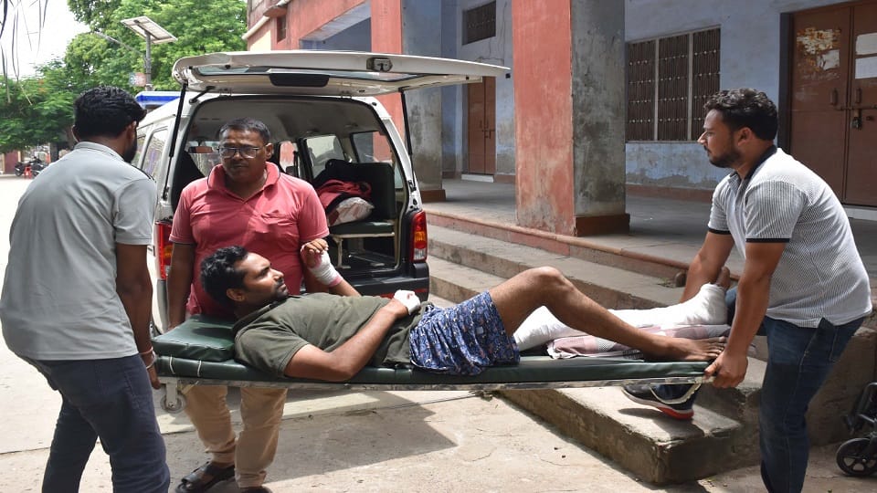 Candidate arrived for RO ARO exam in ambulance