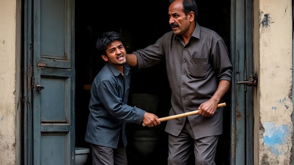 दुकानदार ने डंडे से कर्मचारी को पीटा