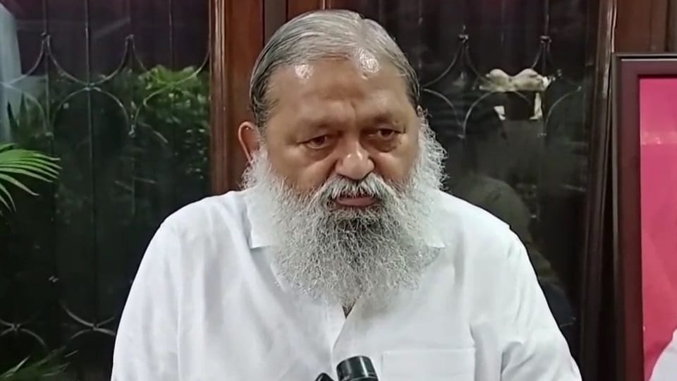 Anil Vij slam congress in Ambala