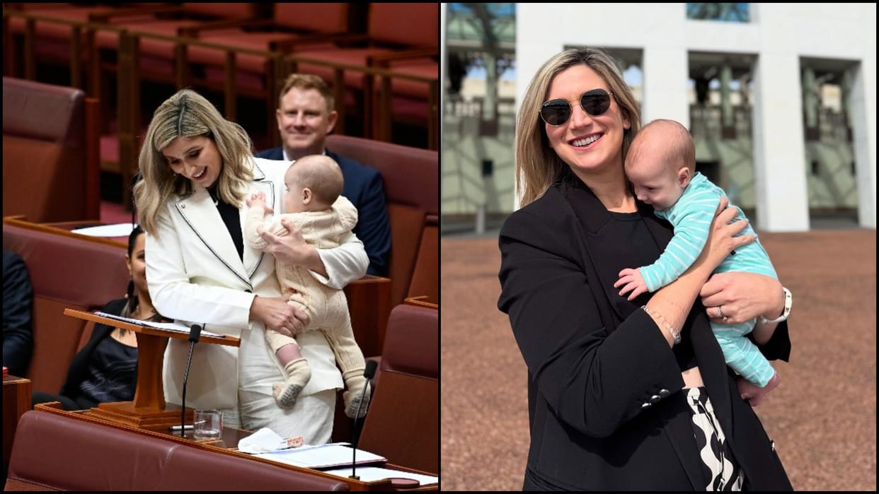 Corinne Mulholland Maiden Speech With Infant Son In Australian Senate
