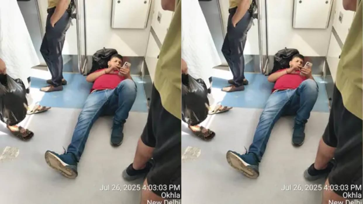 Passengers sleeping with their legs spread on the seats of Delhi Metro DMRC had to respond Post goes Viral
