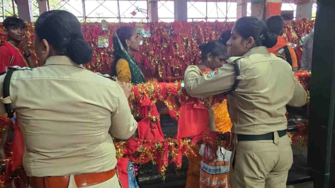 Mansa DeviTemple After stampede meter and electric wires were removed from wall questions are being raised
