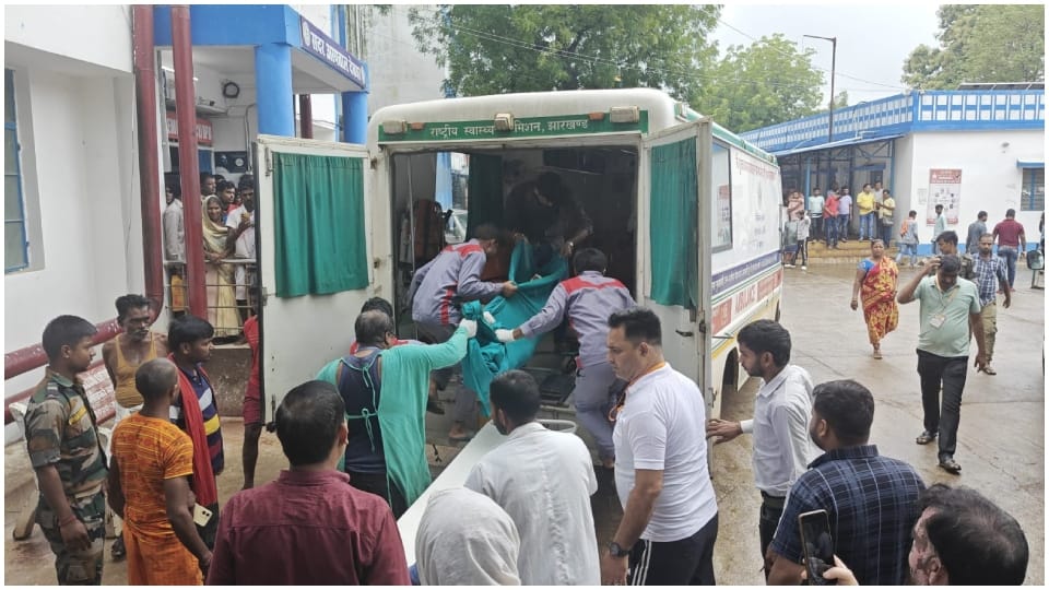 Deoghar Bus Accident Driver Falls Asleep Bus Hits Truck, Mounts Stone Pile, Crashes Into Brick Stack