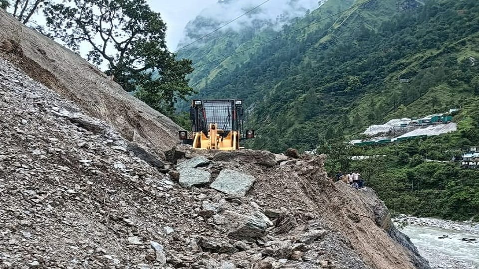 A house collapsed in Kapkot tehsil area
