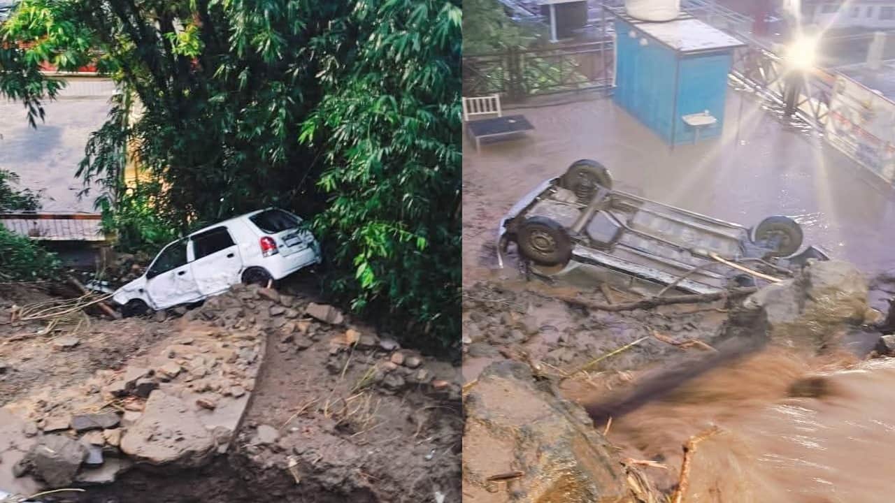himachal Cloudburst wreaks havoc again in Mandi, many vehicles buried under debris, devastation in pictures