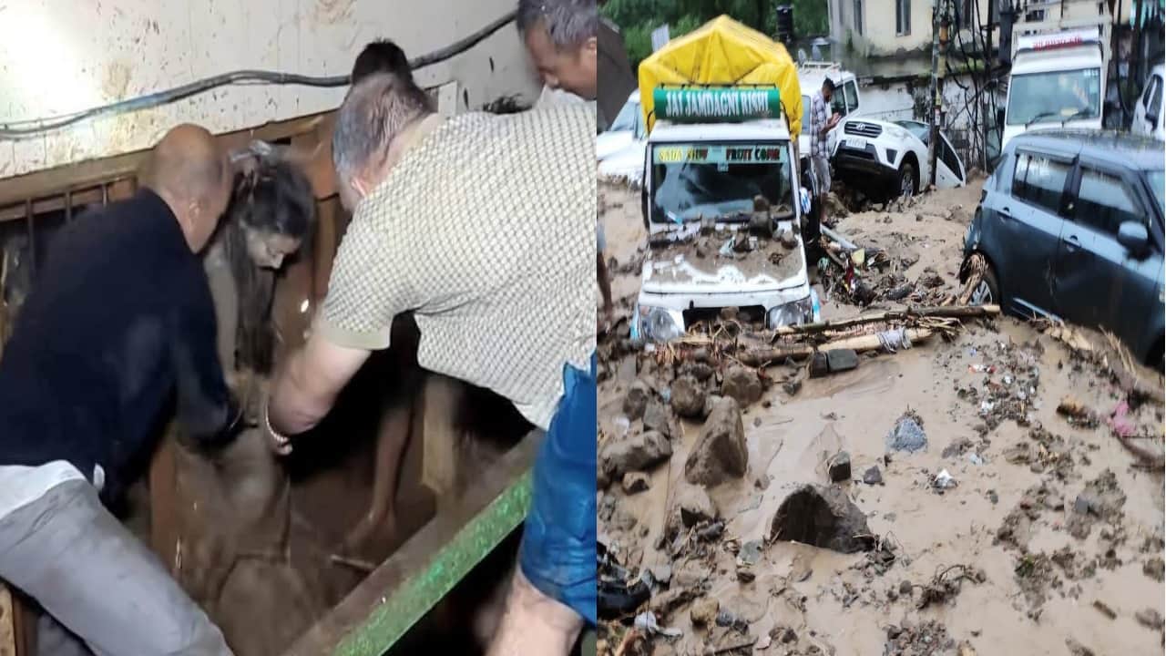 himachal Cloudburst wreaks havoc again in Mandi, many vehicles buried under debris, devastation in pictures