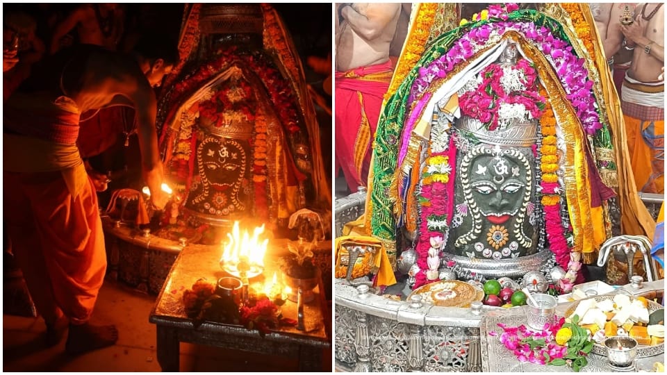 Baba Mahakal decorated snake on Nag Panchami, special worship done in Bhasma Aarti