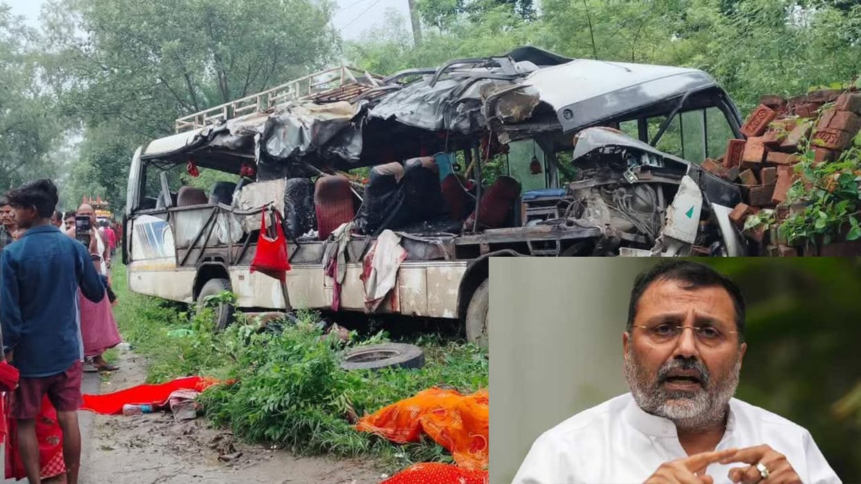 Deoghar Kanwariya Bus Accident: Chaos After MP Nishikant Dubey Tweet, Administration Confirms 6 Deaths