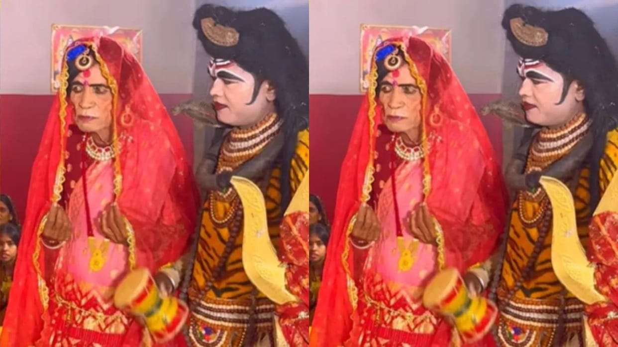 When they could not find a girl They made her uncle Goddess Parvati Video goes Viral on Internet