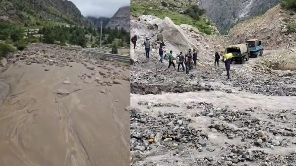 Uttarakhand Malari highway connecting China border closed due to Gadera overflowing, army vehicles stranded