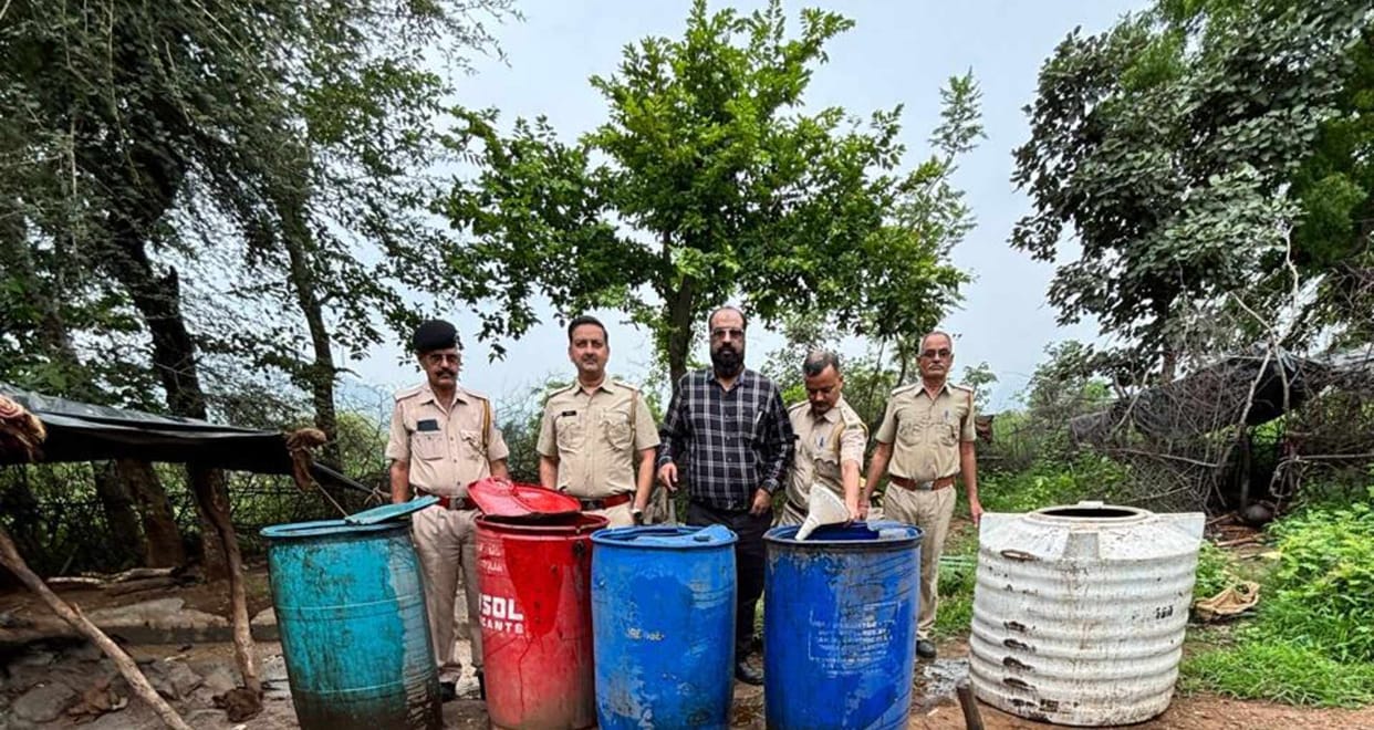 action by Excise Department 5060 liters of handmade liquor and wash destroyed case registered