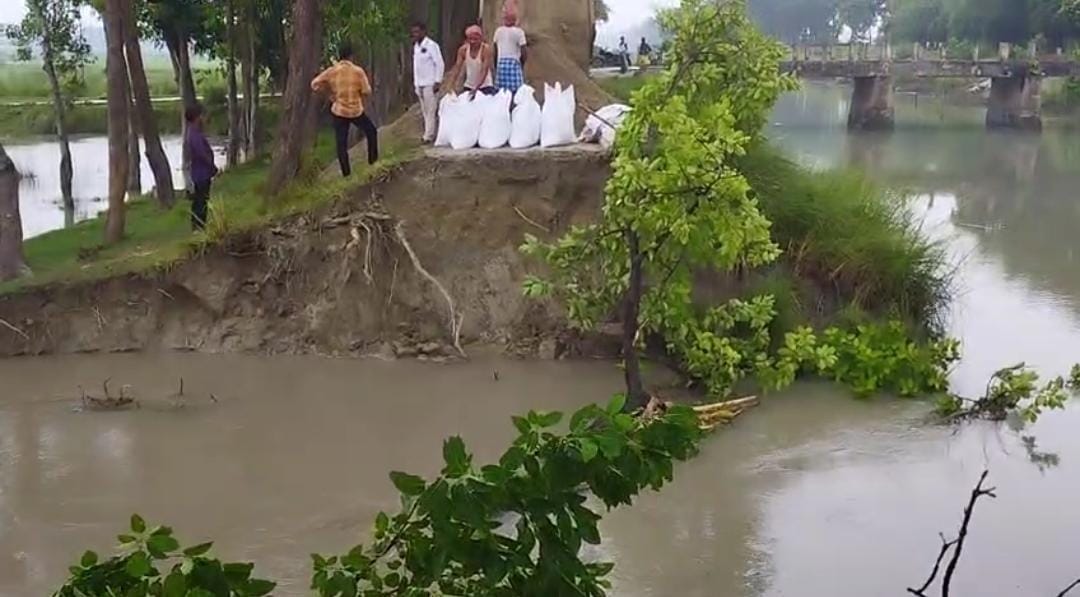 Bihar News: The embankment of Gandak canal broke in Muzaffarpur, hundreds of acres of crops submerged