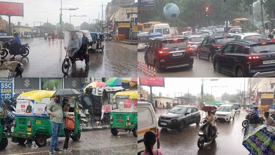 waterlogging due to heavy rain in agra
