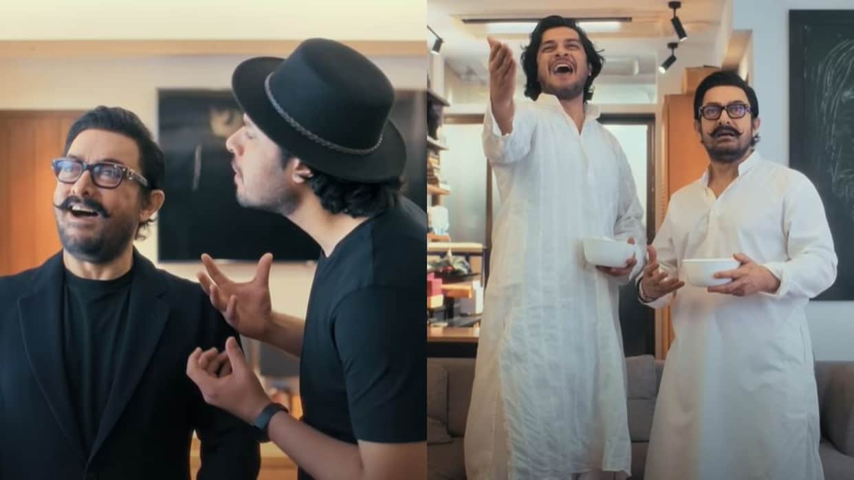 Aamir khan gives update about releasing sitaare zameen par on youtube and recreates andaaz apna apna scene