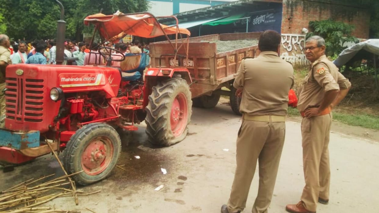 student died after hit by high-speed tractor in varanasi