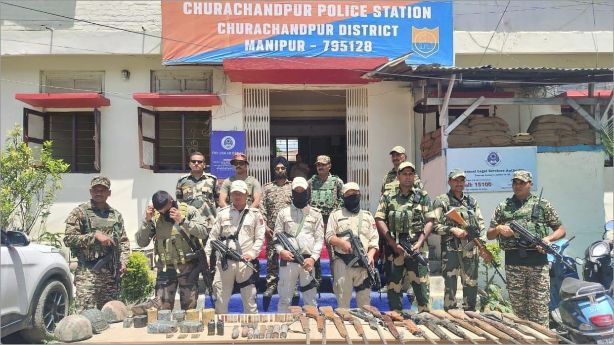Security forces' operation continues in Manipur, weapons recovered in Churachandpur and Thaubal districts