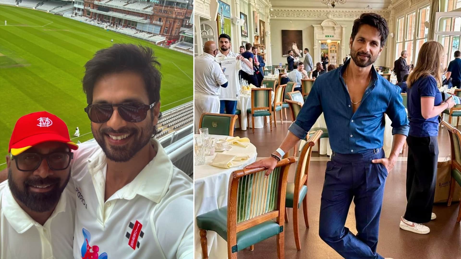 Shahid Kapoor enjoys cricket day out at Lords Cricket Ground in London wife Mira Rajput cheers for him