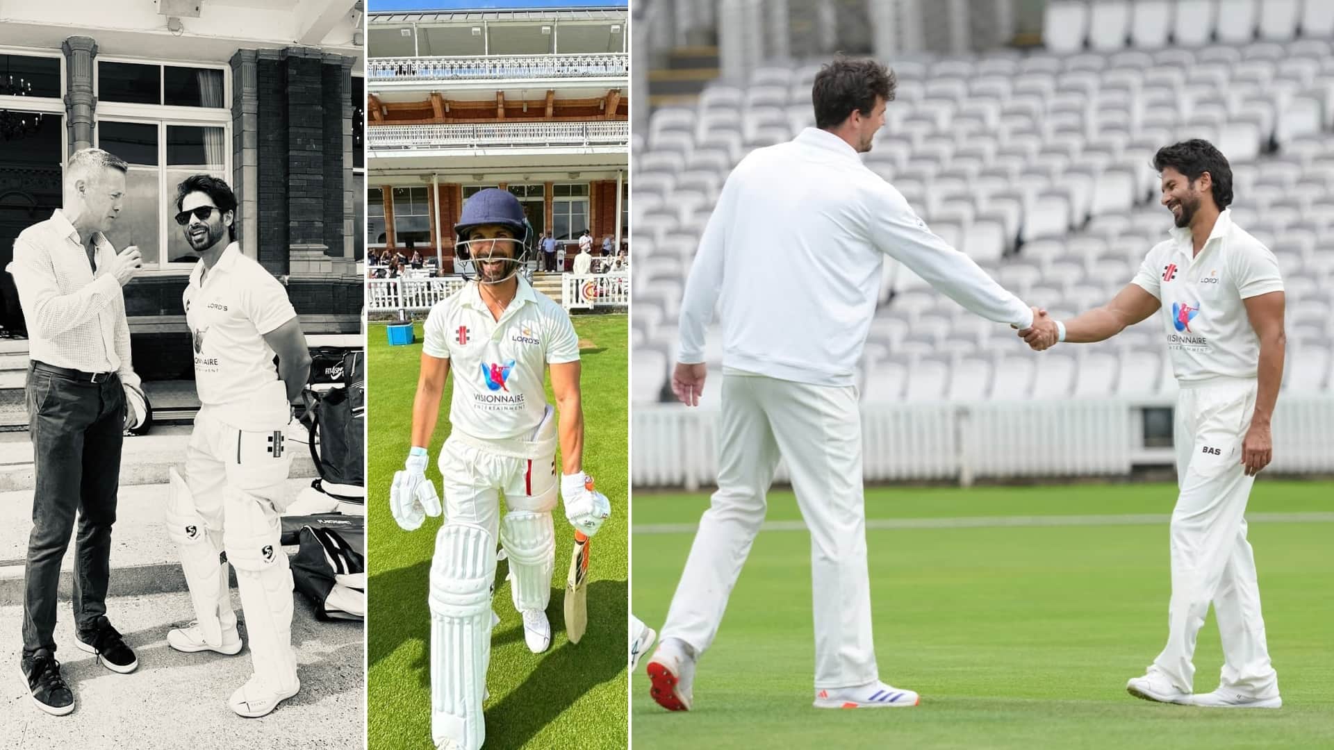 Shahid Kapoor enjoys cricket day out at Lords Cricket Ground in London wife Mira Rajput cheers for him