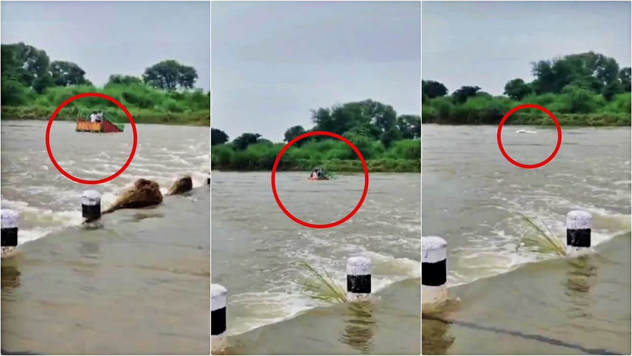 Dholpur News: Loader swept away in strong current while crossing Chambal's Parvati River; Two youths missing