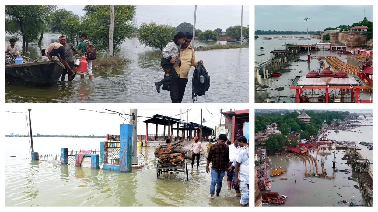 Prayagraj News Flood Ganga and Yamuna in spate rivers can cross danger mark anytime