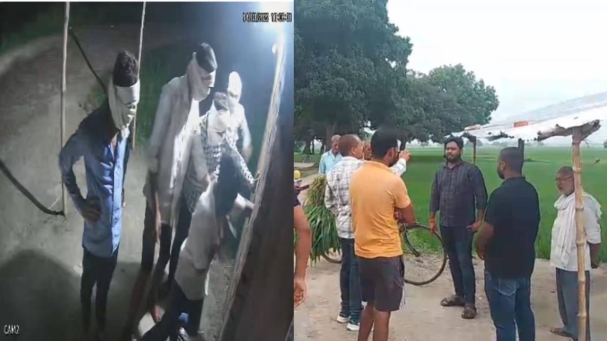 robbery of liquor shop by miscreants caught on CCTV in azamgarh