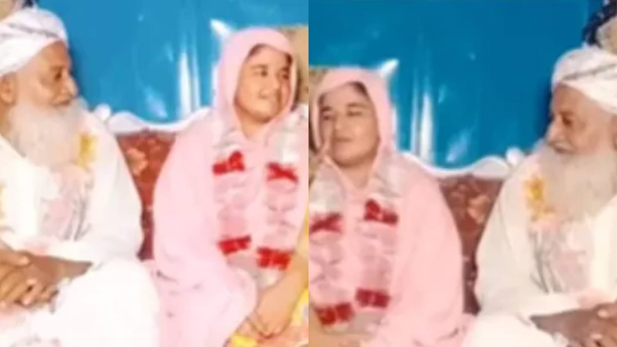 Marriage of 70 year old grandfather with 25 year old granddaughter Video goes Viral on Internet