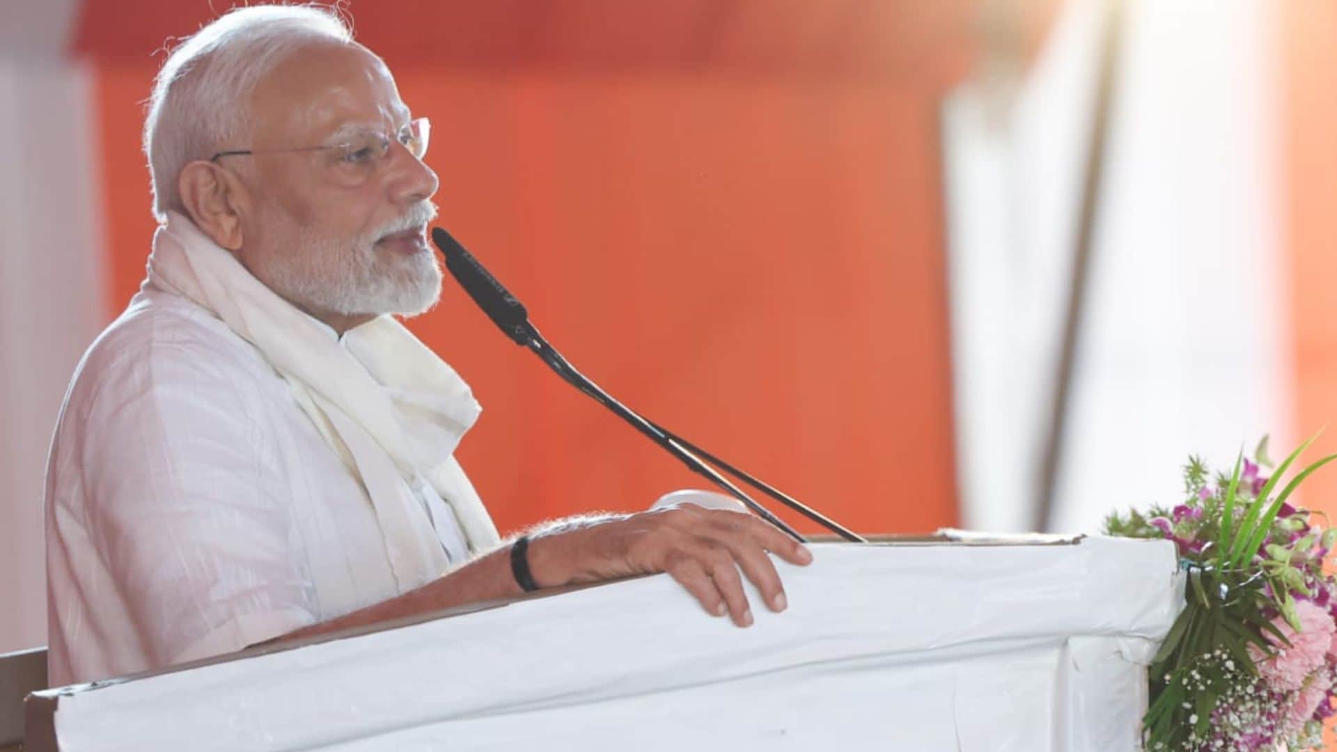 Photos of PM modi public meeting He said Operation Sindoor is complete with blessings of Mahadev