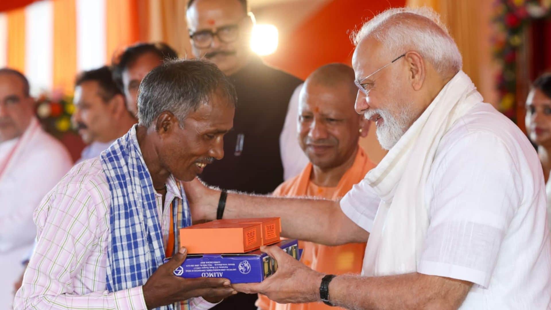 Photos of PM modi public meeting He said Operation Sindoor is complete with blessings of Mahadev