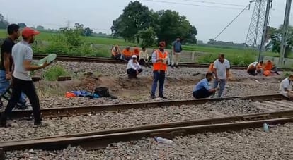 Kanpur Train Accident Derailed coaches removed from track in Bhaupur repair of damaged railway line underway