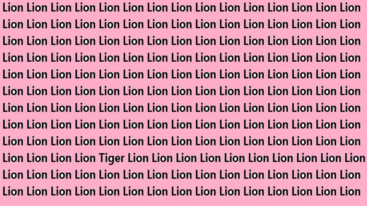 Optical Illusion Iq Test Brain Test Can You Spot Tiger in 15 Seconds