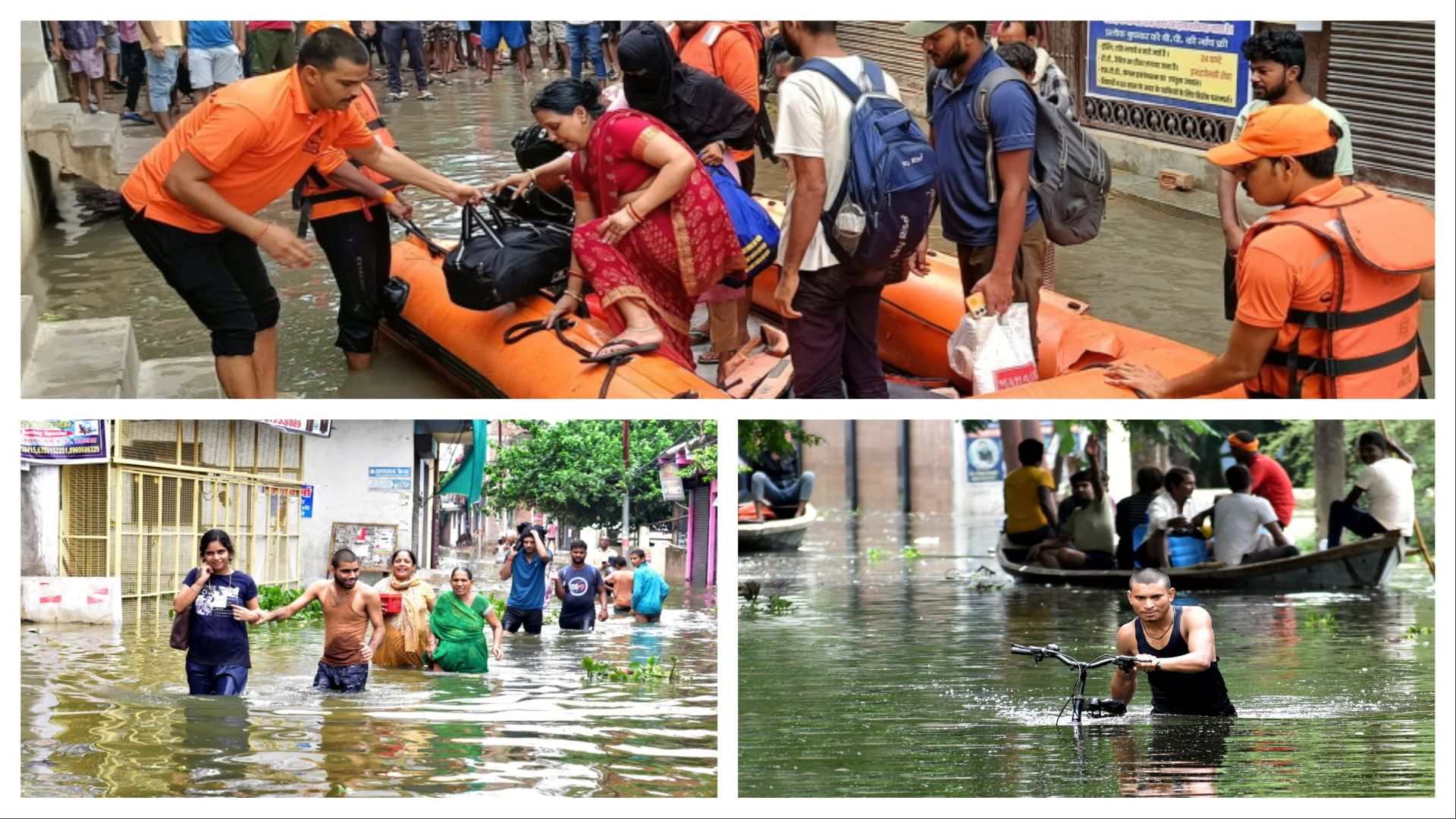Prayagraj Flood News: Ganga-Yamuna showed their fierce form in Sangam city, thousands of families