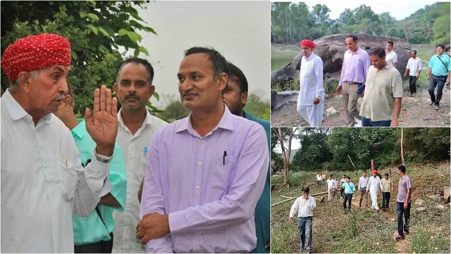 सांसद लुंबाराम चौधरी ने प्रस्तावित गुलाबगंज-माउंटआबू सड़क निर्माण कार्यस्थल का निरीक्षण