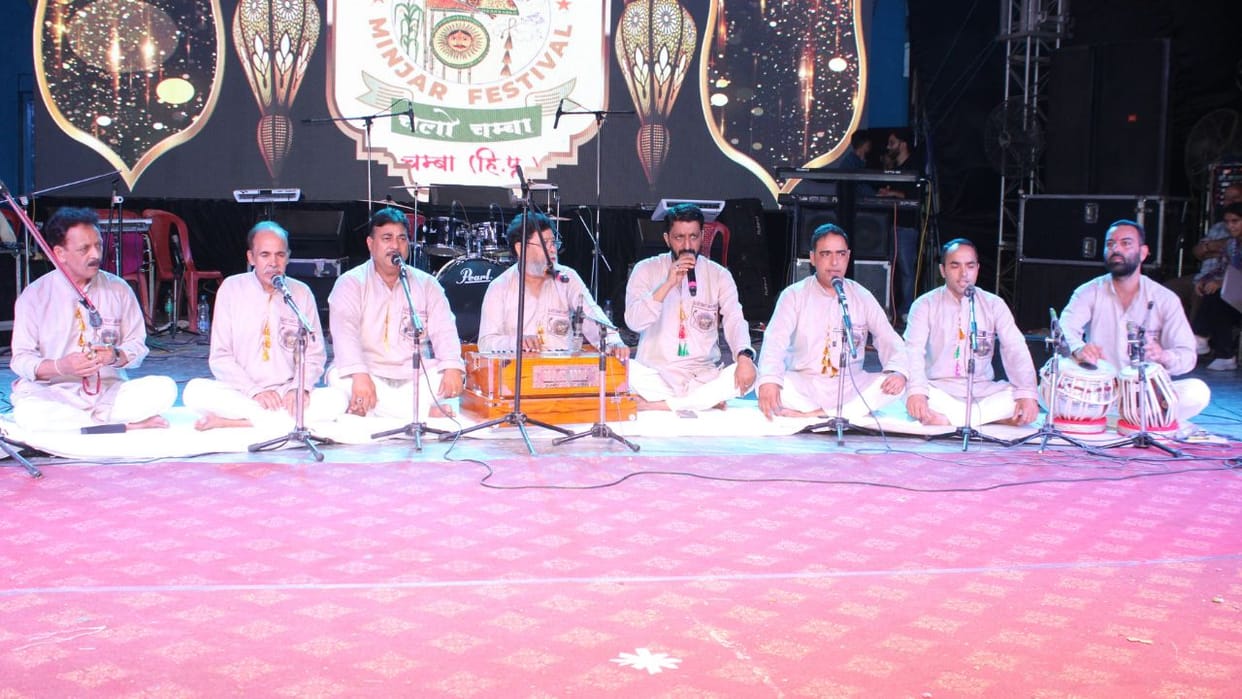 Minjar Mela 2025 Kunjari Malhar singing is sung in seven out of eight cultural evenings