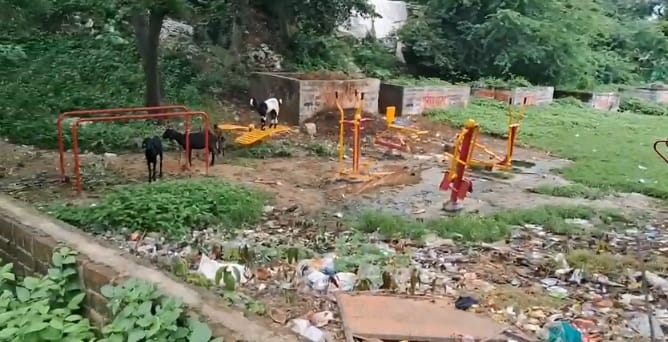 Kanpur Animals are taking advantage of Nanamaus open gym drug addicts have broken the equipment